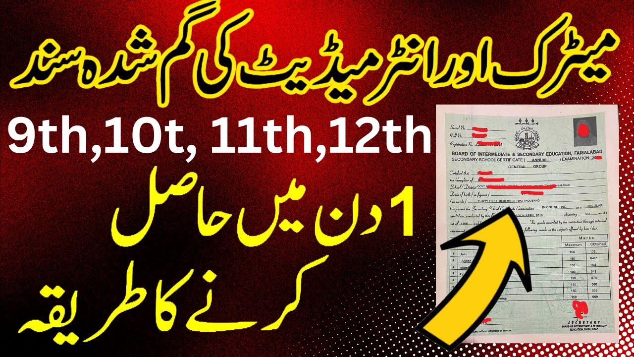 Duplicate certificate Kaise Banaye, Matric certificate,Duplicate Certificate of 10th, Marksheet 2025