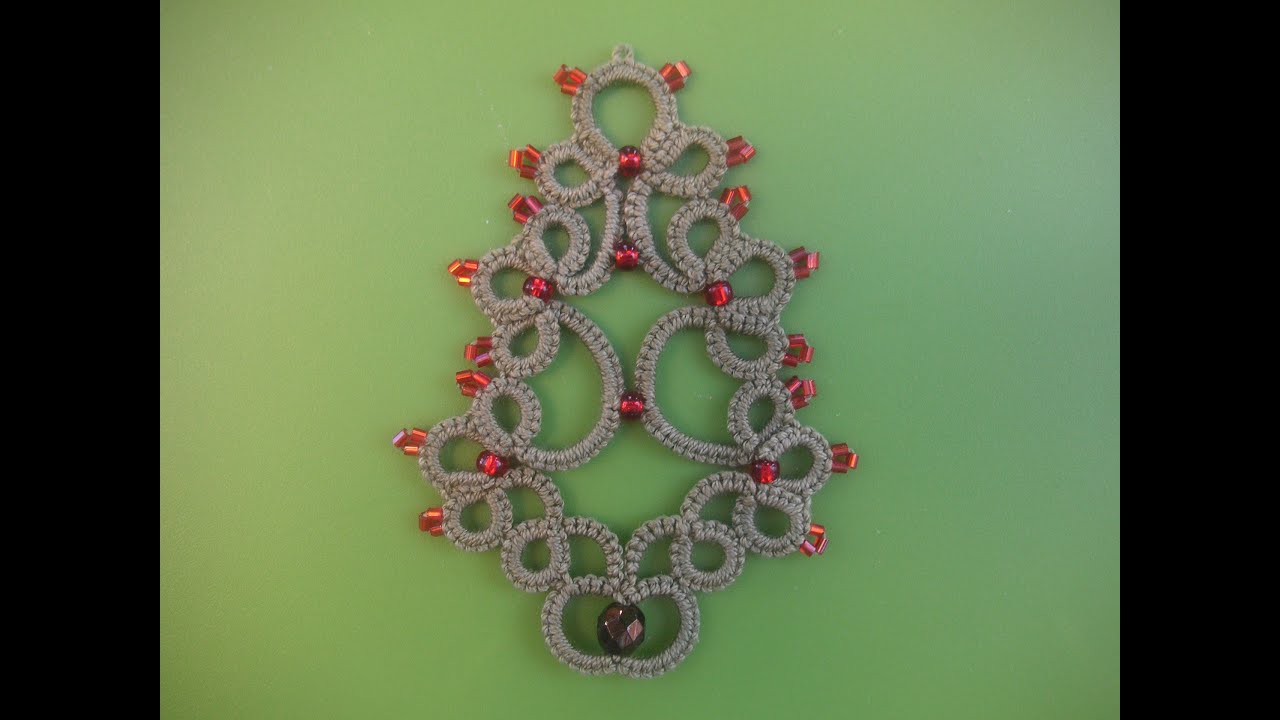 16' TUTORIAL ALBERO DI NATALE CHIACCHIERINO AD AGO TREE CHRISTMAS NEEDLE TATTING Frivolitè фриволите