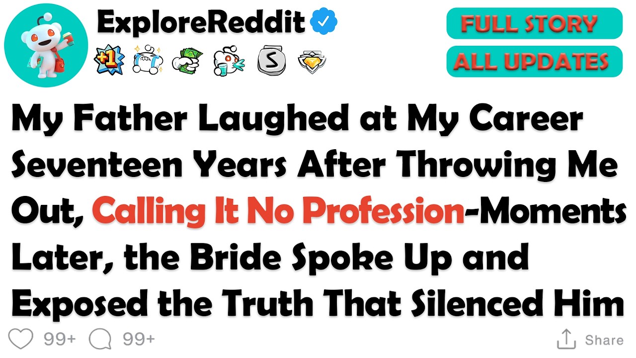 17 Years After Dad Kicked Me Out, He Mocked Me at My Brother’s Wedding — Then the Bride Dropped a B