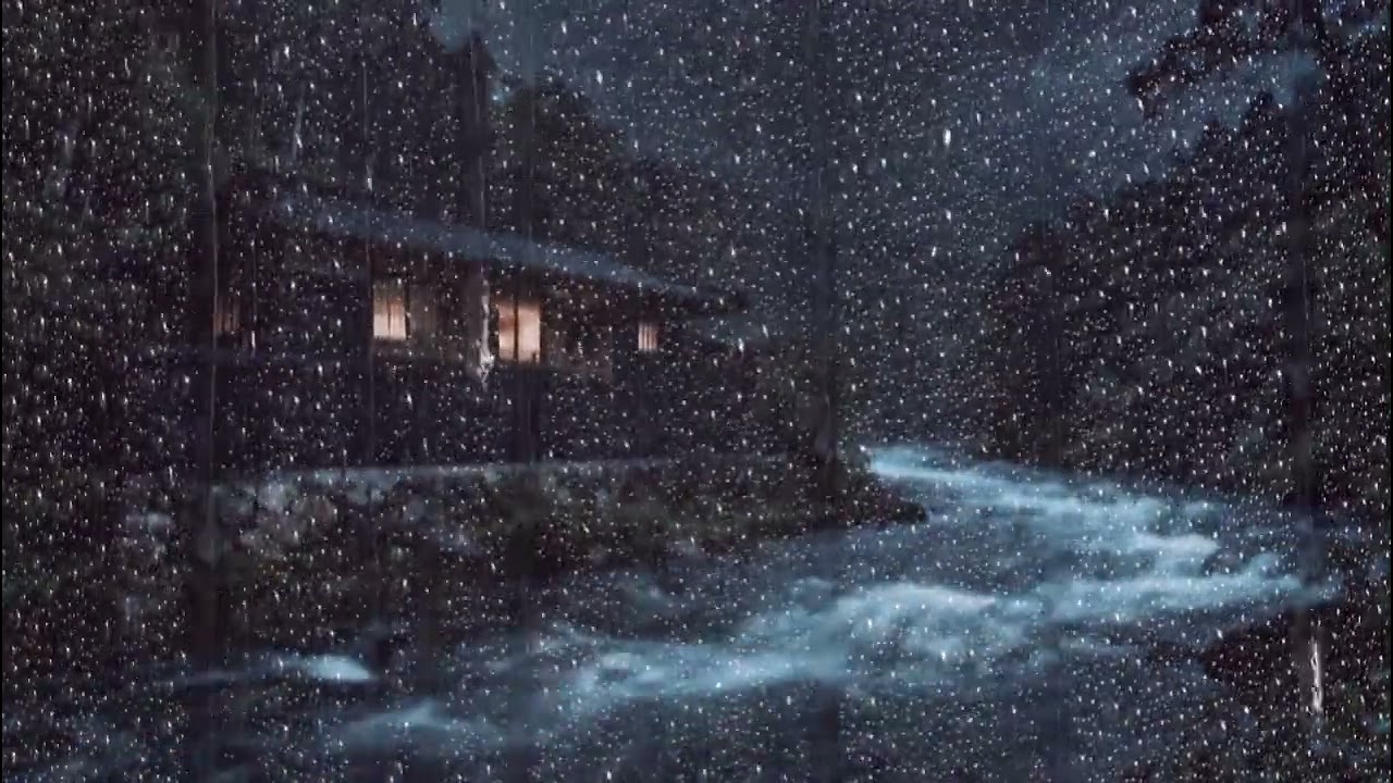 The sound of heavy rain falling for quality sleep