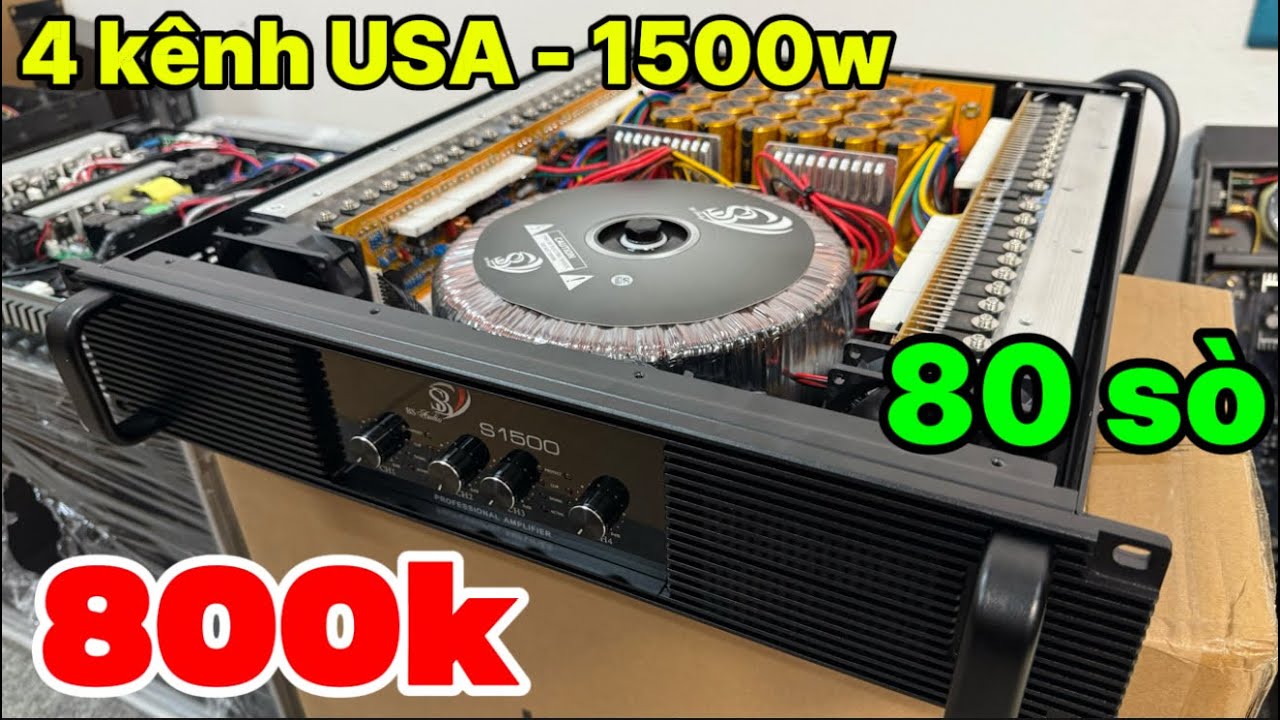 Quá Rẻ Đẩy 4 Kênh BS USA 1500w/kênh 80 sò Xả Rẻ, Đẩy Crown Mỹ Lòi BÁN 800k | 0888915888