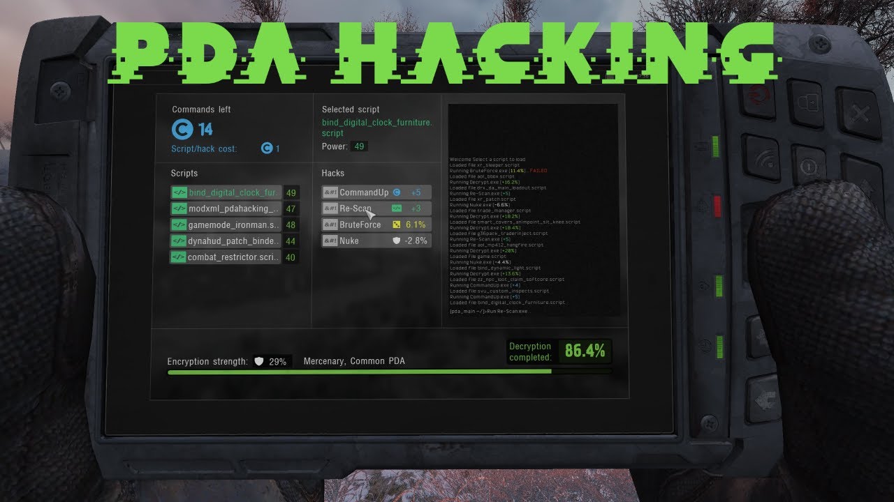 PDA Hacking In-game Showcase for S.T.A.L.K.E.R. Anomaly
