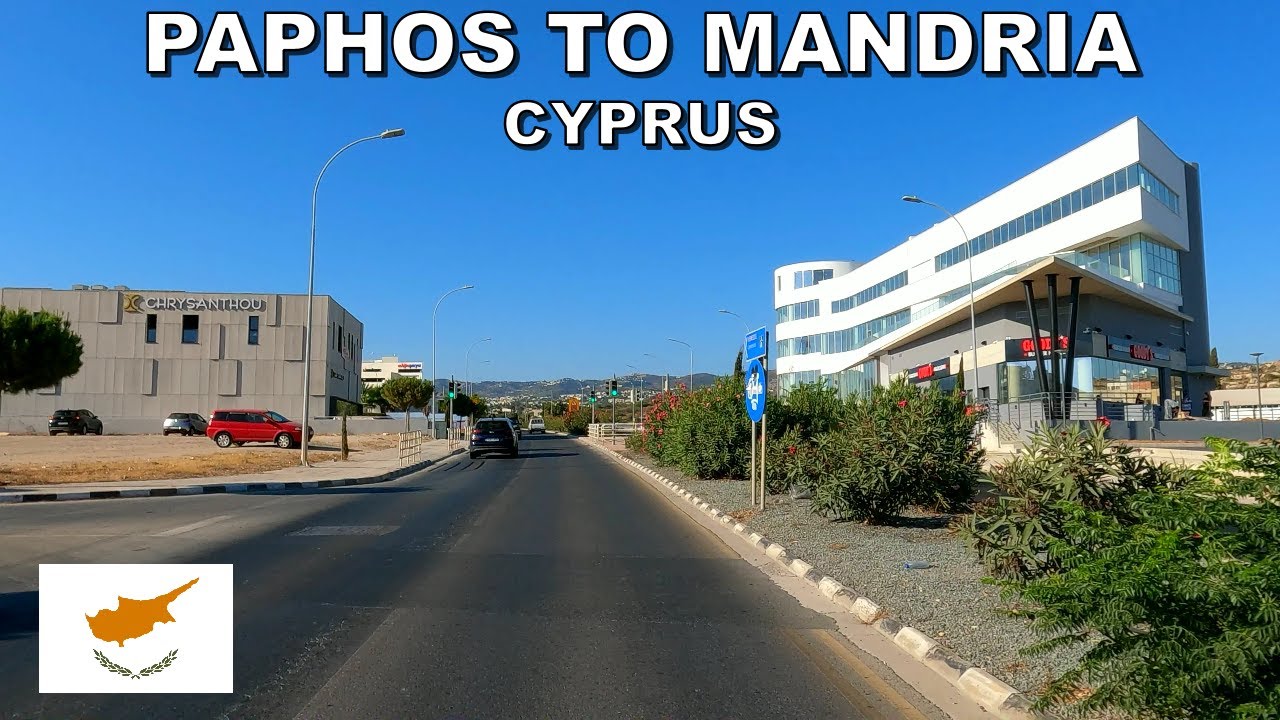 DRIVING from PAPHOS CITY to MANDRIA VILLAGE in CYPRUS 4K (60fps)