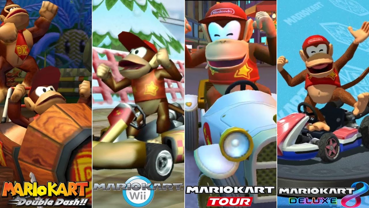 Evolution Of Diddy Kong In Mario Kart Games [2003-2023]