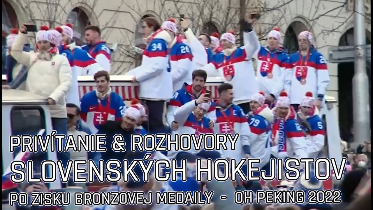 PRIVÍTANIE & ROZHOVORY SLOVENSKÝCH HOKEJISTOV po zisku bronzovej medaily z OH 2022 #hockeyslovakia