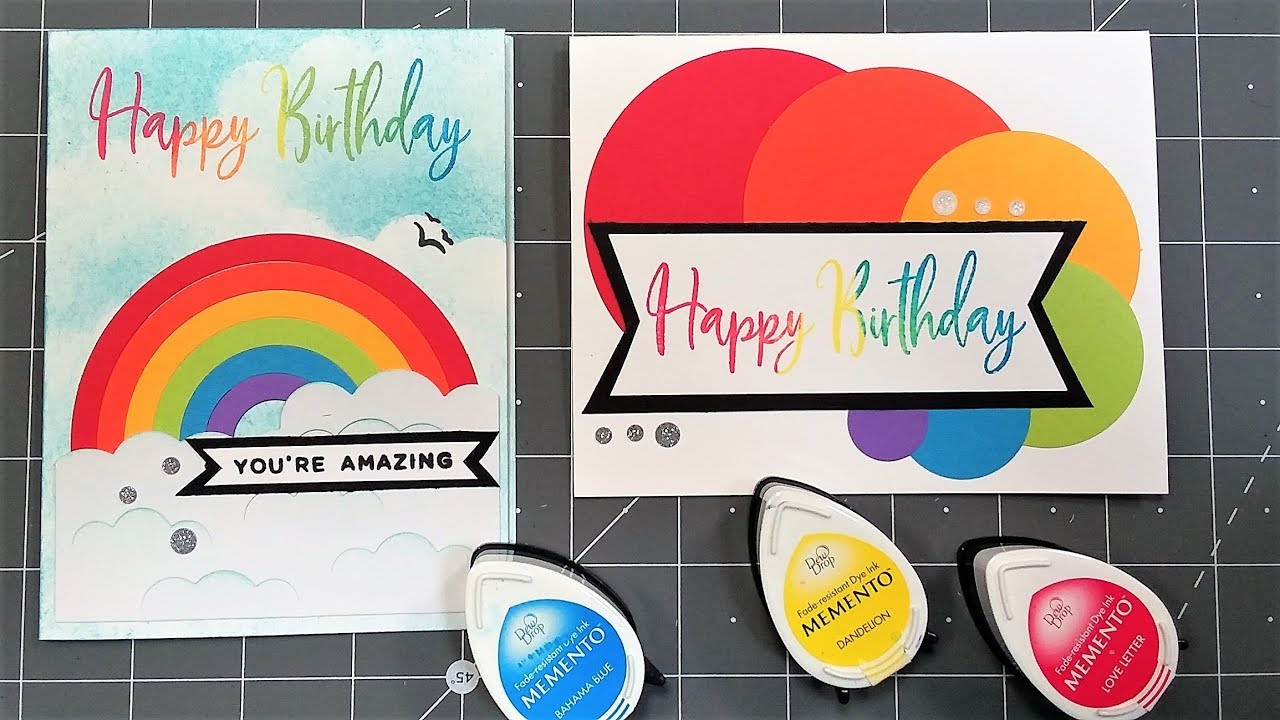 Make Rainbow with Regular Circle Dies/cutters-No Waste Cards!