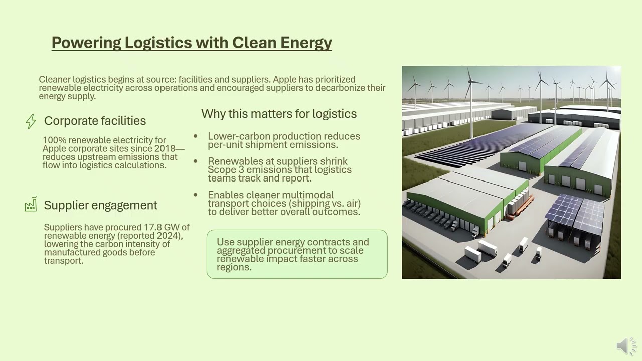 The Greening of the Logistics Department - Apple Inc.