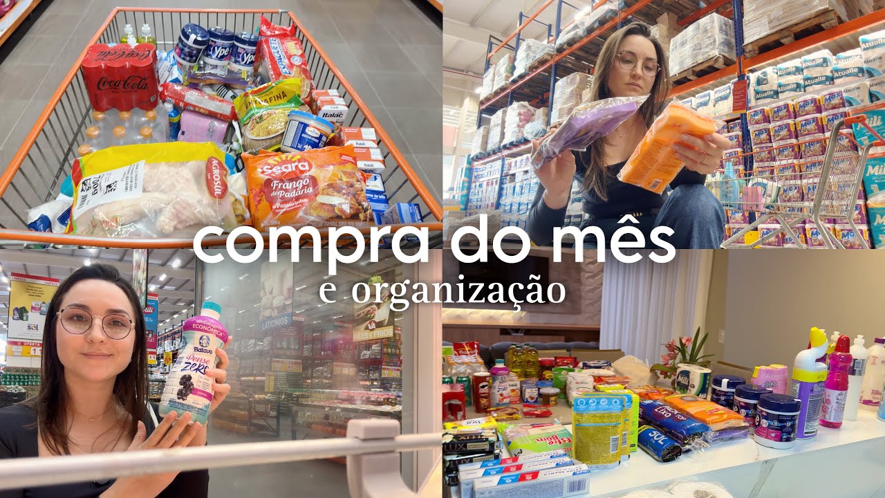 Compras do mês, vlog no mercado, valor e organização de tudo 🛒✨