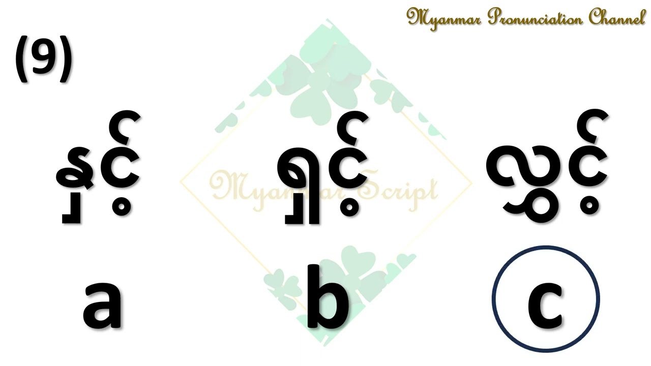 Test yourself for အင့် အင် အင်း အဉ့် အဉ် အဉ်း သရ pronunciation