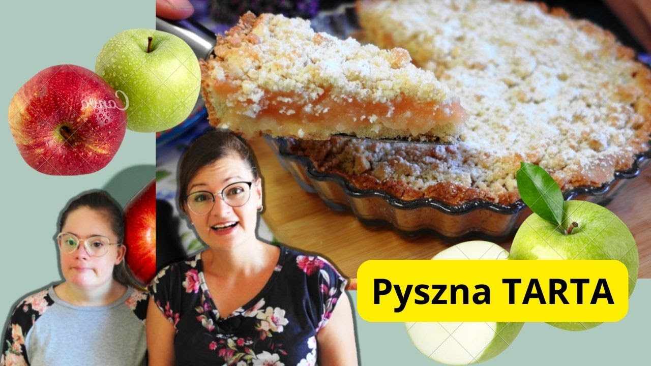 🍎TARTA Z JABŁKAMI z kruszonką - łatwe ciasto pyszne i kruche. Przepis z małą ilością cukru👍