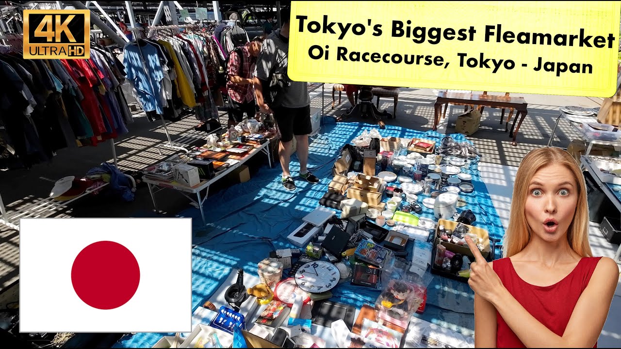 Tokyo BIGGEST Fleamarket/ Oi Racecourse / Walking Tour / Tokyo / Japan / 4K / ASMR