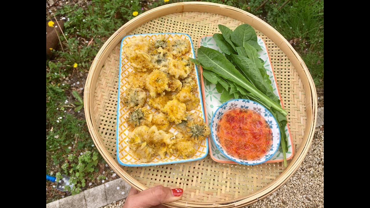 Fleur de pissenlit frit - Hoa bồ c&ocirc;ng anh chi&ecirc;n