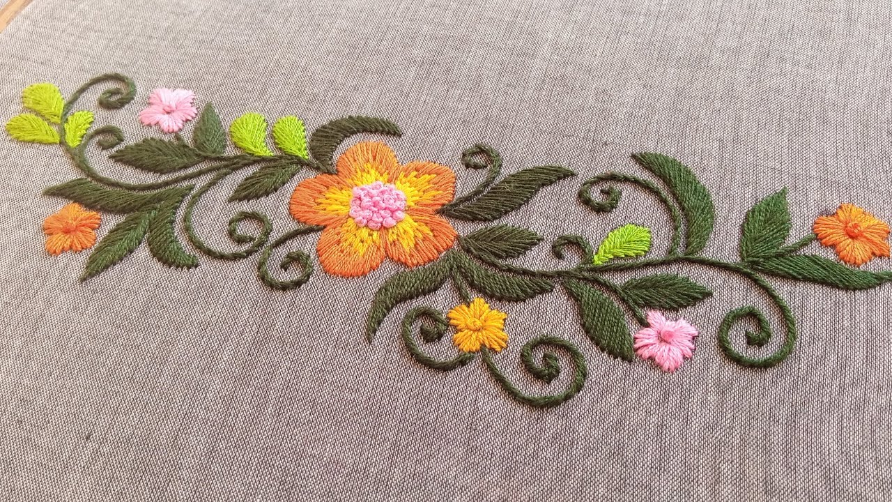 Long and Short stitch hand embroidery || Hand embroidery for beginners 
