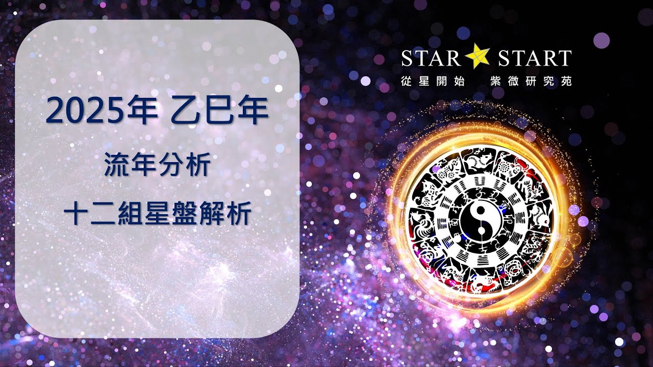 2025年(乙巳年)紫微斗數流年運勢分析及12組星盤解析 (從星開始 紫微研究苑)