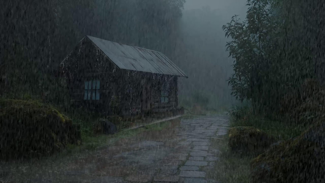 Heal in Silence 🌧️ Rain on Wooden Cabin Surrounded by Forest for Deep Calm Sleep ✨