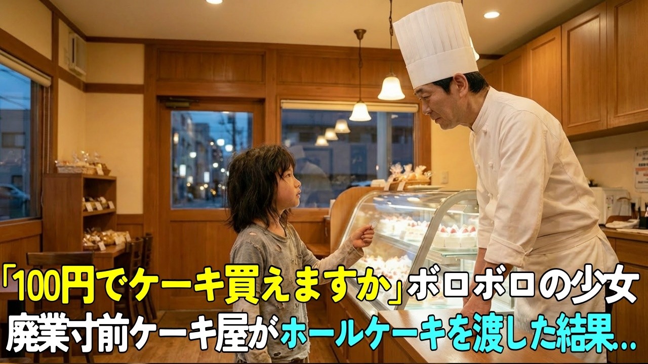 廃業寸前のケーキ屋にボロボロの少女が来店「100円でケーキ買えますか？お母さんの誕生日だから」→52歳店主がホールケーキを渡した結果…【感動する話】