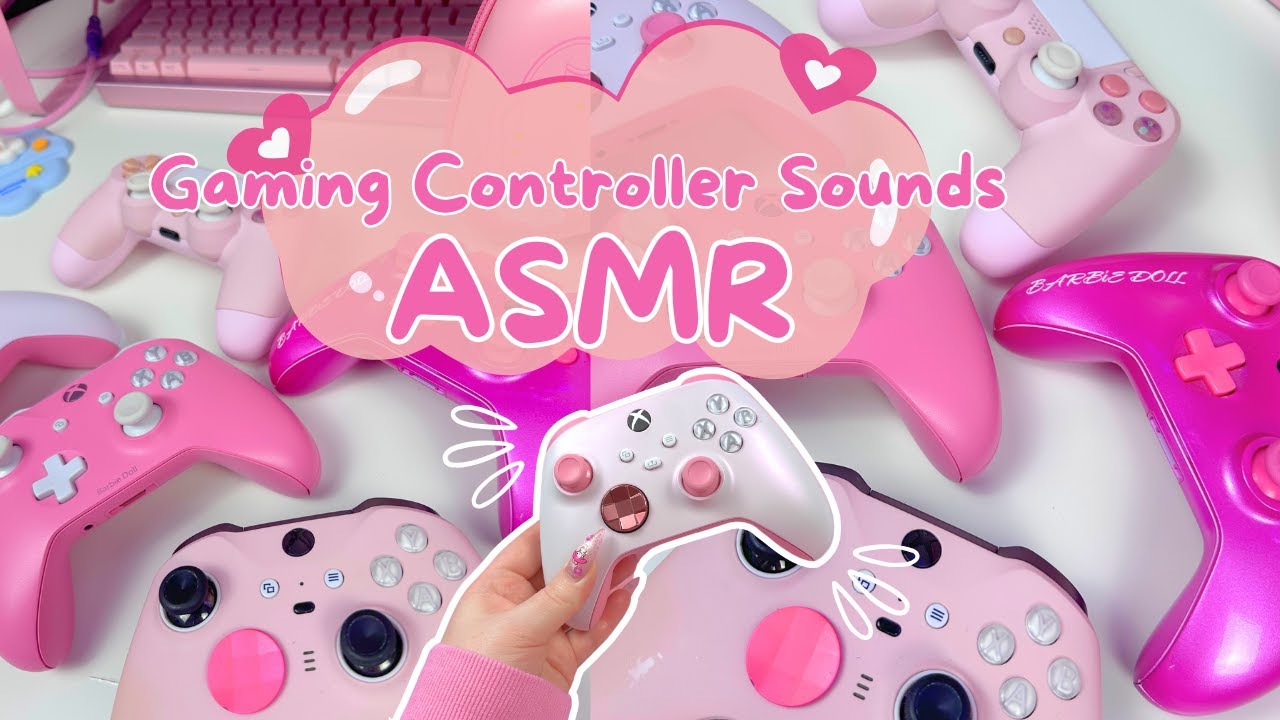 Gaming Controller ASMR Sounds 🎮 [no talking] 🩷 tapping, long nails