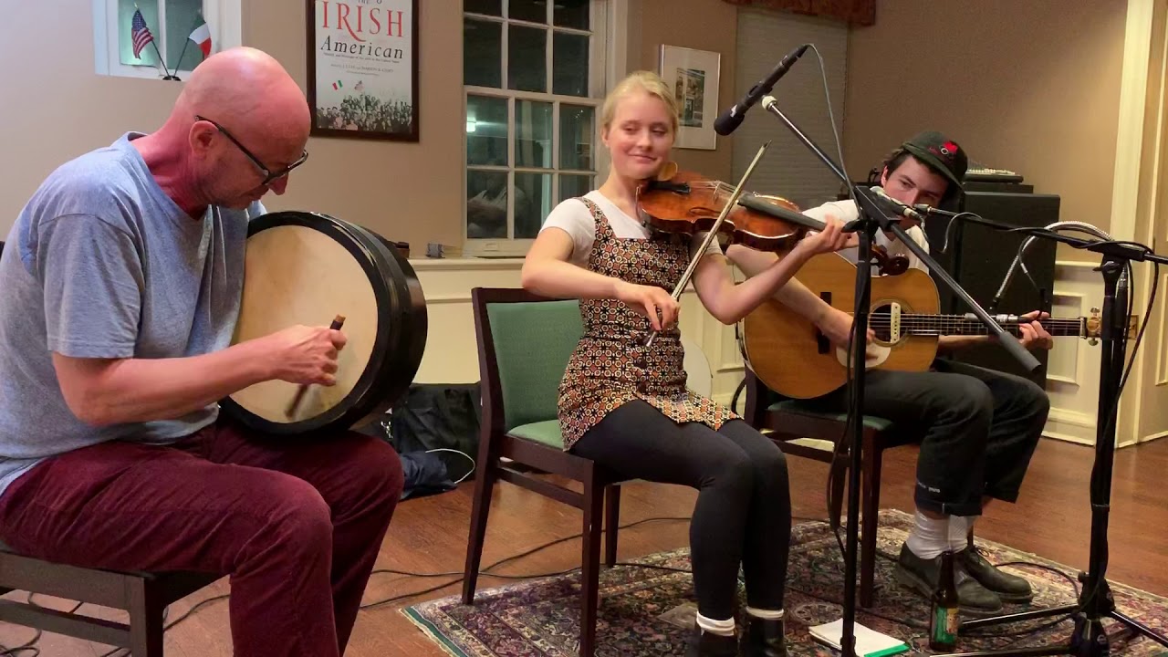 Haley Richardson and Quinn Bachand with Steve Wickins on bodhran