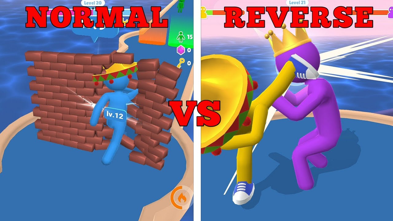 Giant Rush! Fighting Games ||  Normal Gameplay vs Reverse Gameplay