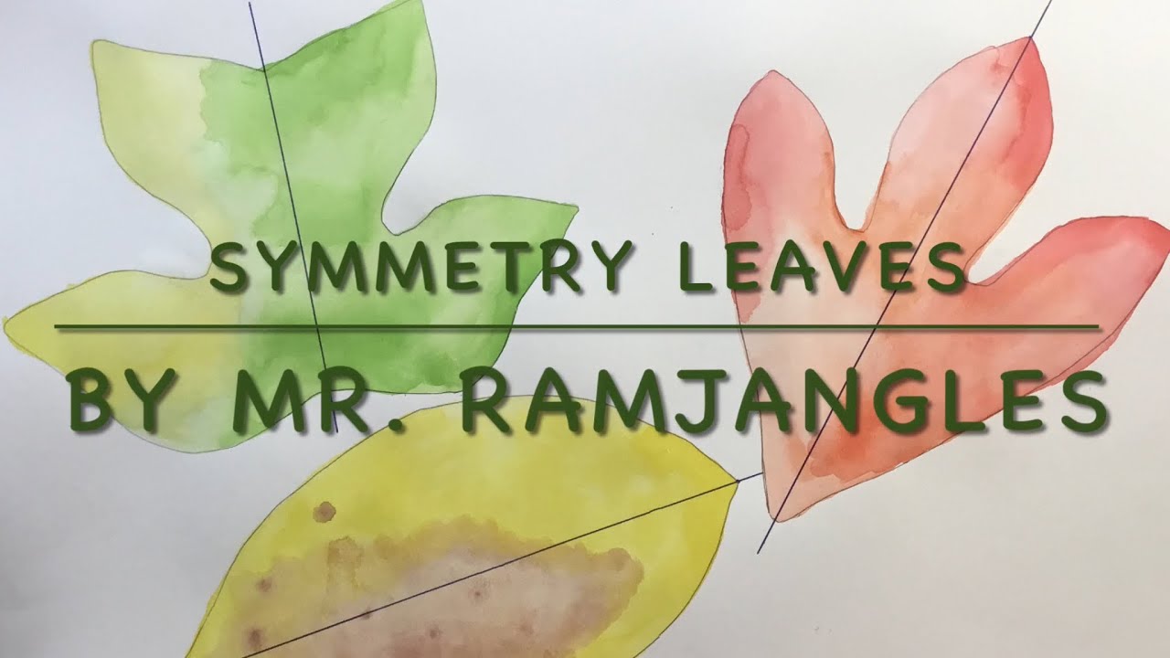 Easy Symmetry Leaves: Updated (No talking...only visuals)🙂🎨 Science/Math Art Integration