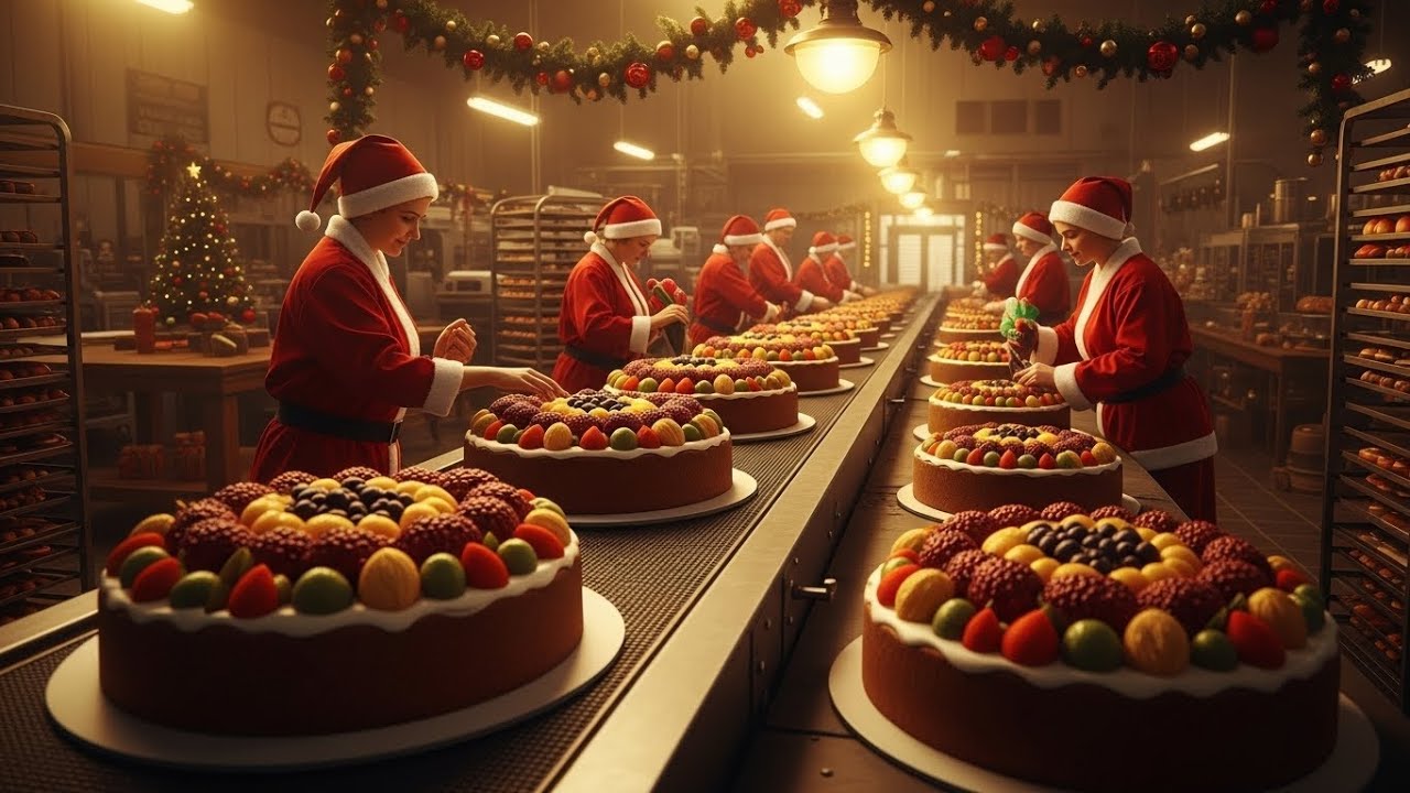 How Christmas Fruit Cakes Are Made 🎂 | Inside the Cake Factory (Full Process)