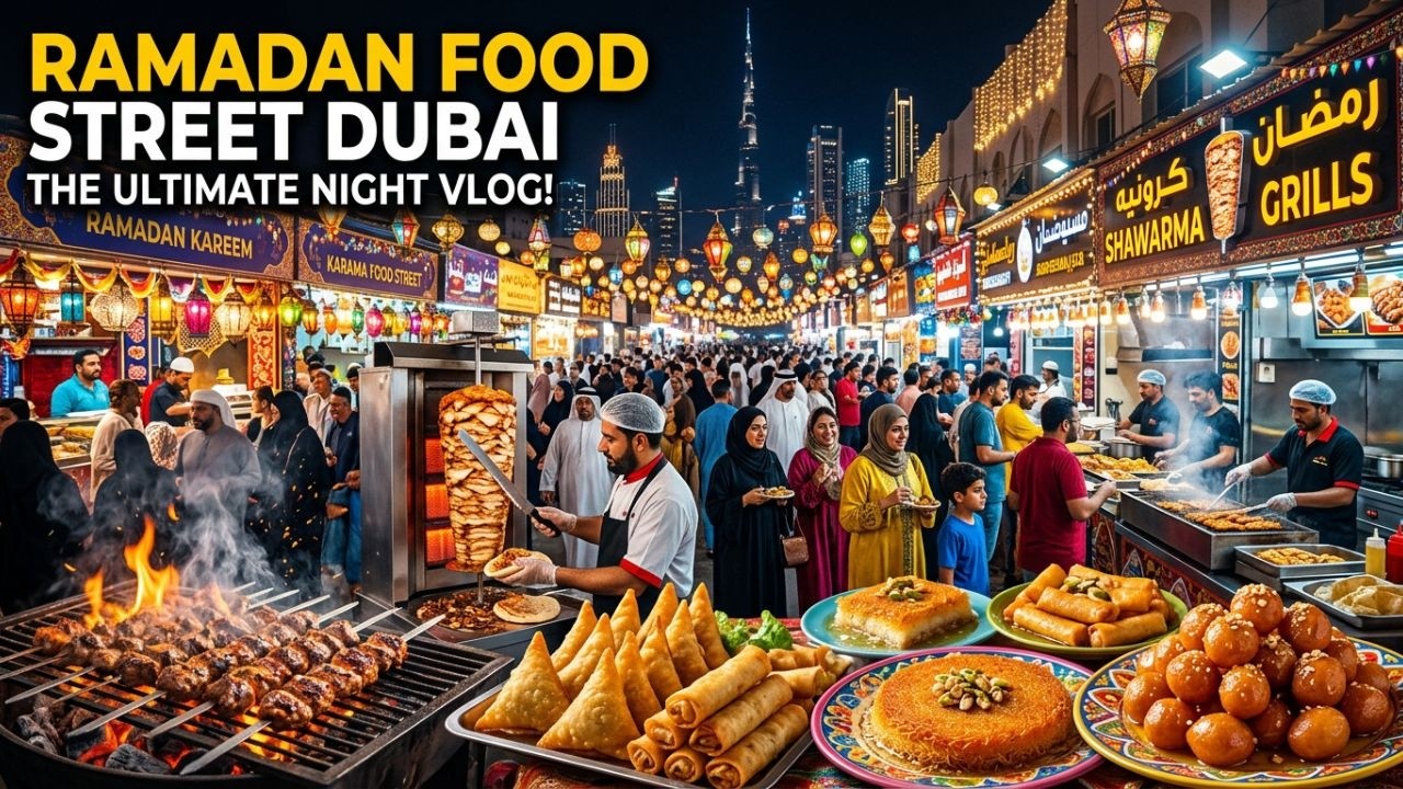 Ramadan Food Street Karama Dubai 4K | Best Iftar Street Food market in Dubai 2026 | Night Walk
