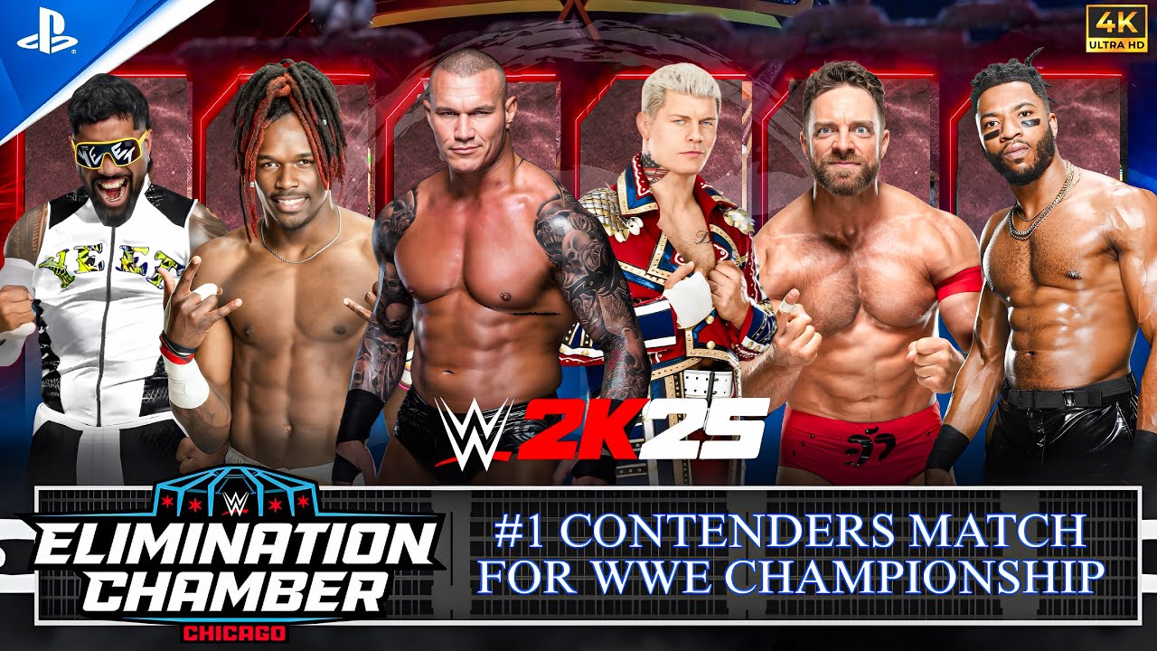 MEN’S ELIMINATION CHAMBER MATCH – RKO vs Cody vs Jey vs LA Knight & More | WWE 2K25