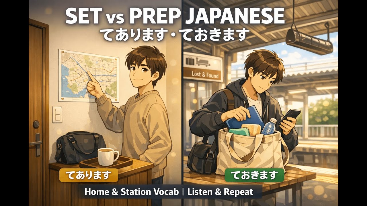 Set vs Prep Japanese (てあります・ておきます) | Real-Life Vocab: Home & Station | Listen & Repeat
