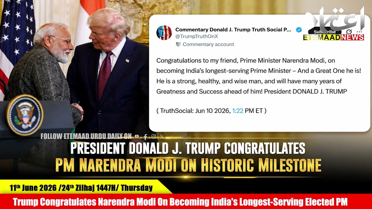 Trump Congratulates Narendra Modi On Becoming India's Longest-Serving Elected PM