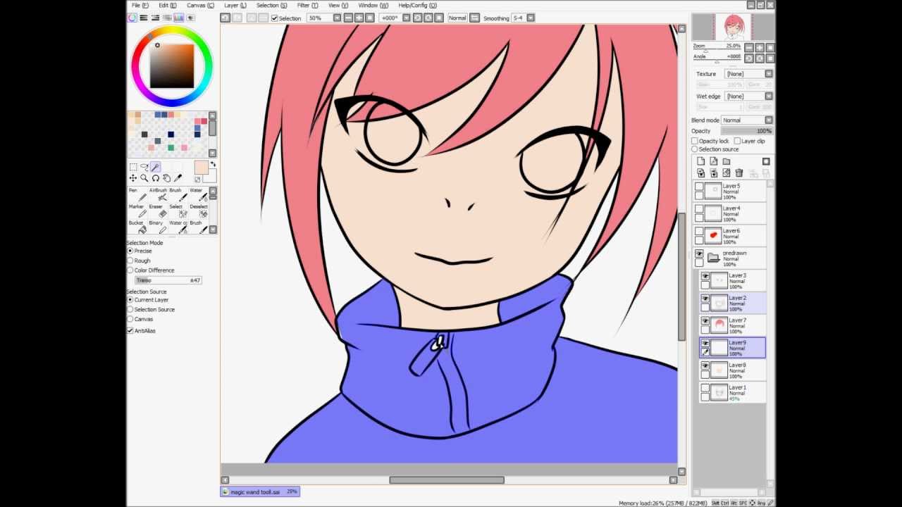 Intro to Paint Tool SAI - Magic Wand Tool