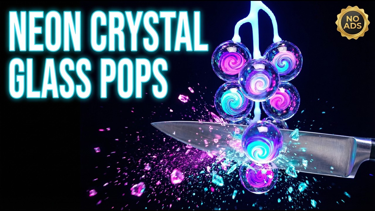 Neon Glass Grapes ASMR | 1-Hour Crystal Pops Sleep Loop