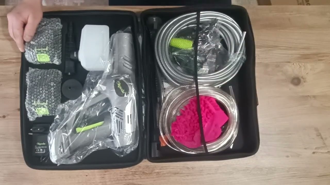 BASINÇLI ŞARJLI OTO YIKAMA TABANCASI OKAODA Q5 KUTU AÇILIŞ VE TEKNİK ÖZELLİKLERİ Dijital