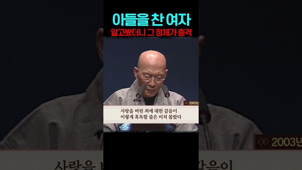 아들을 찬 여자의 정체 충격적인 반전 #법정스님 #업보