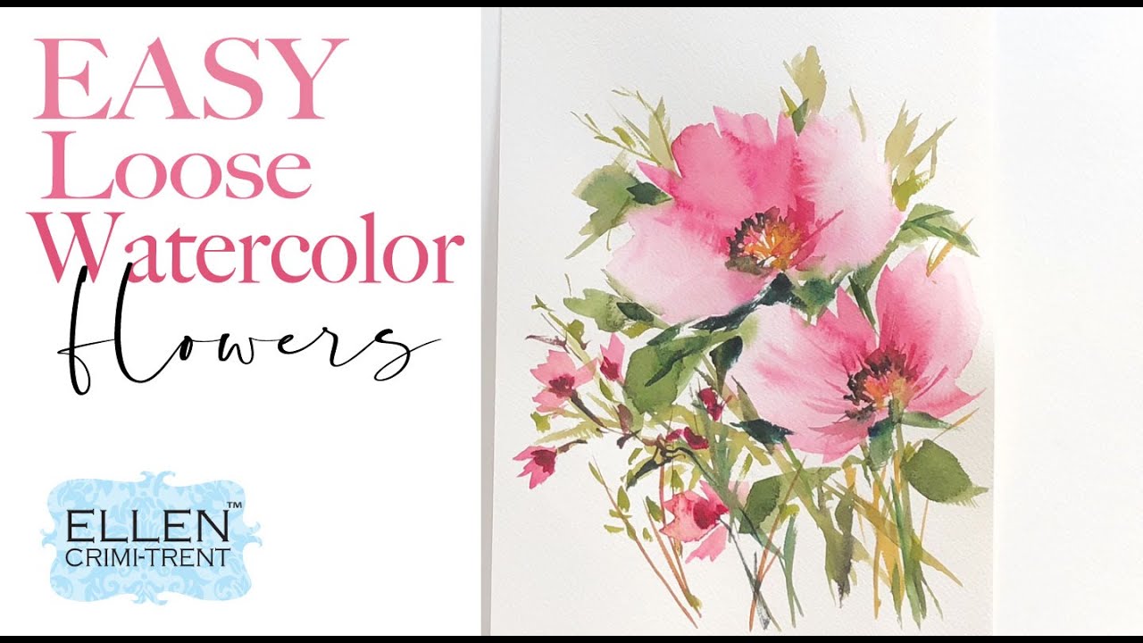 How to paint EASY Loose Watercolor Flowers under 10 Minutes!!