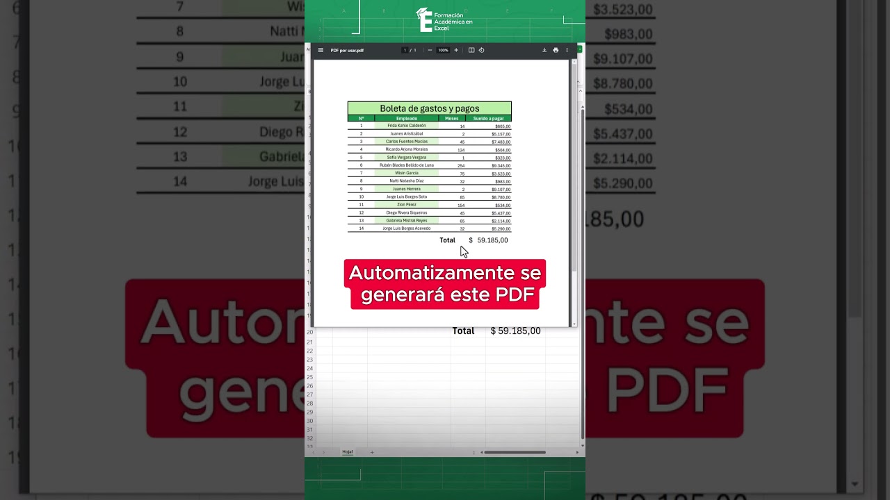 Crea un bot&oacute;n para guardar PDF en Excel con macros. 😎✅#excel #exceltips #exceltutorial