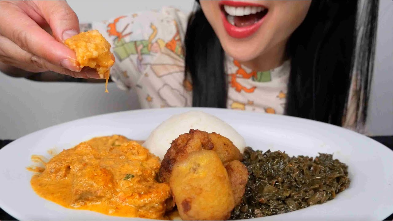 FUFU + MUTTON CURRY + SAKA SAKA (ASMR EATING SOUNDS) NO TALKING | SAS-ASMR