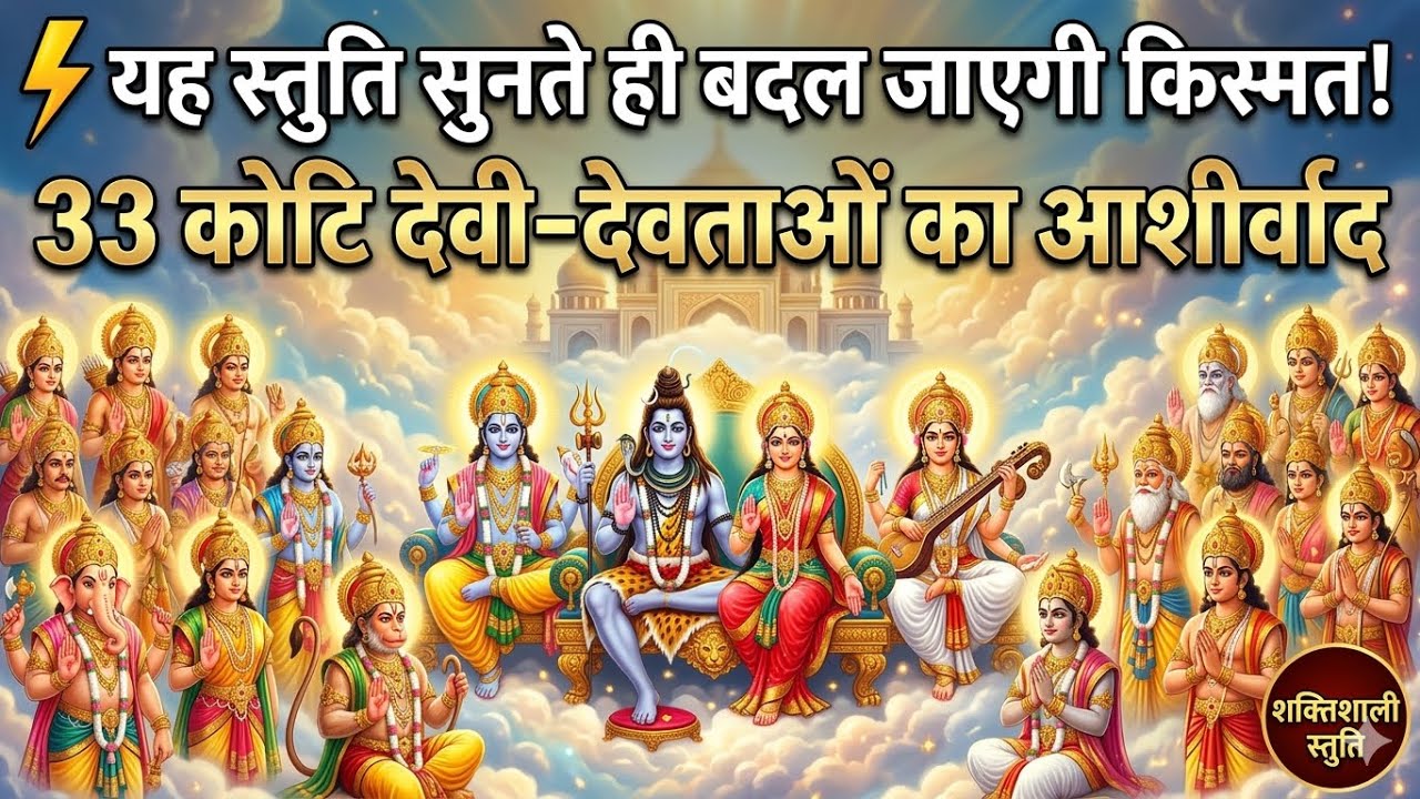 ⚡ यह स्तुति सुनते ही बदल जाएगी किस्मत! 33 कोटि देवी-देवताओं का आशीर्वाद  Powerful Mantra