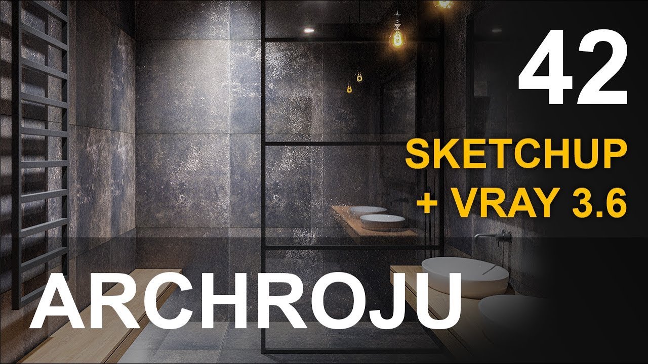 SketchUp - Projekt i wizualizacja łazienki - Tutorial 42