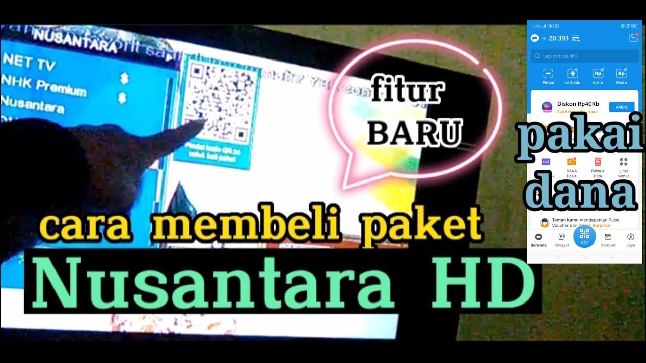 cara membeli paket NUSANTARA HD fitur baru pakai Dana