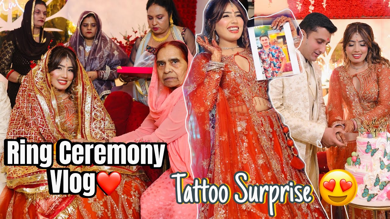 RING CEREMONY VLOG❤️Permanent TATTOO SURPRISE😍For My Fiance #MeKu #couplevlogs 