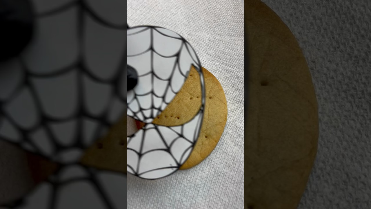 Spider-Man royal icing sugar cookie #shorts #spiderman #cookies #sugar #baking #birthday