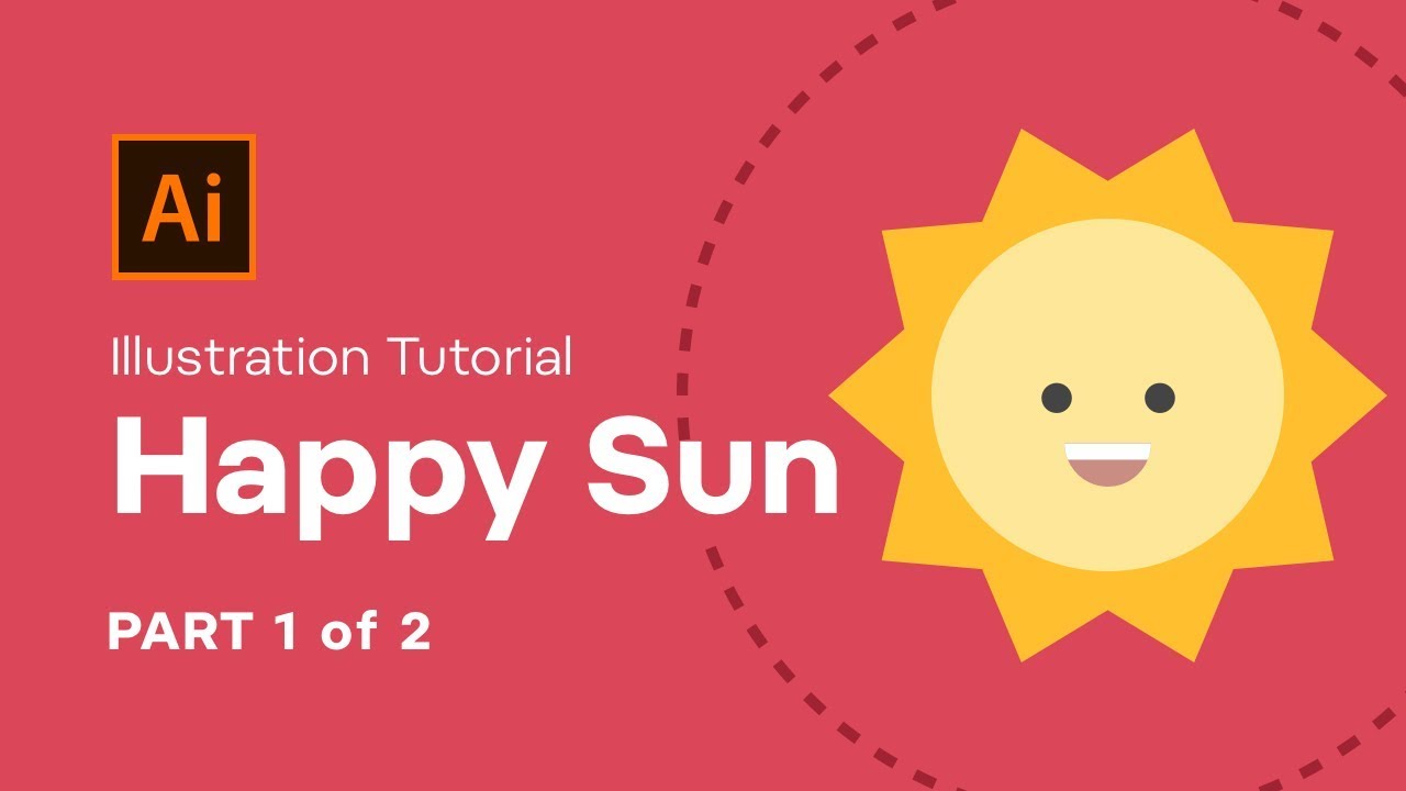 How to Draw a Happy Sun Character ☀️ in Adobe Illustrator | Beginner Vector Illustration Tutorial