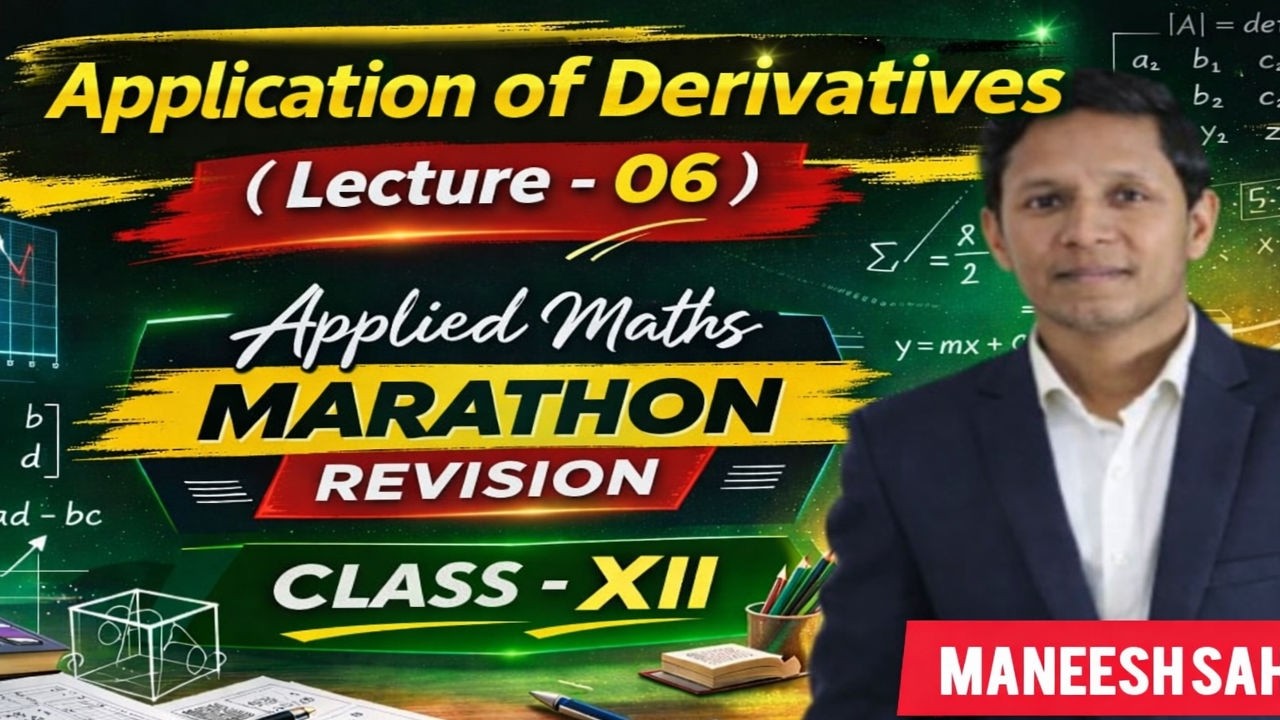 DAY 6 I 12th board Applied Maths marathon Revision 2026 I PACE