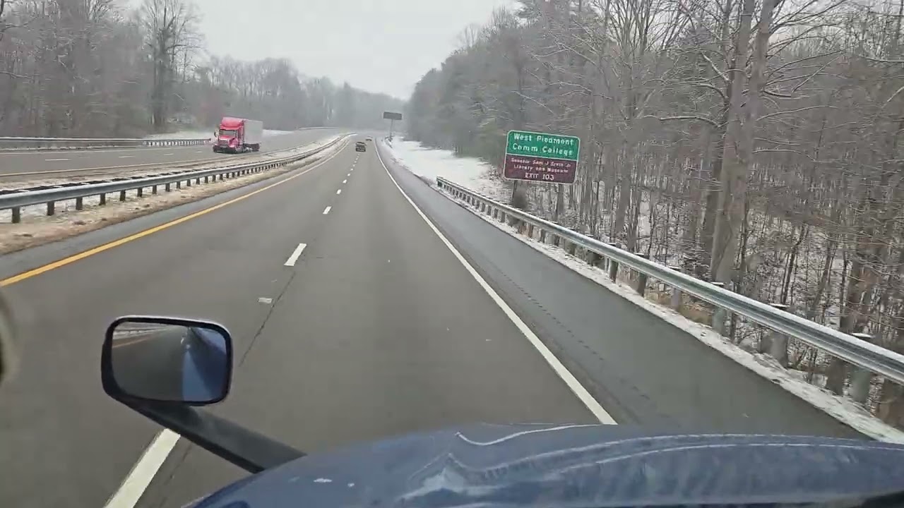 Short drive in the snow.