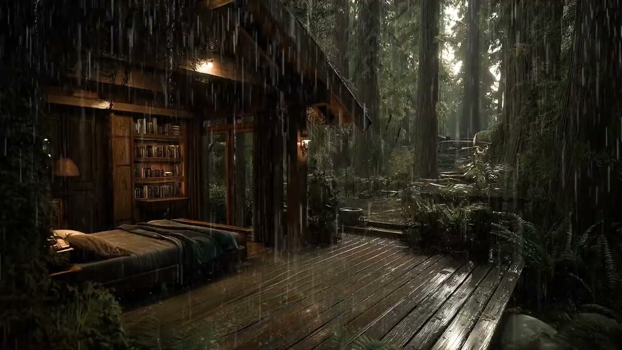 Midnight Rain in the Deep Forest 🌲 Calm Night Rain Sounds for Deep Sleep, Relaxation and Peace