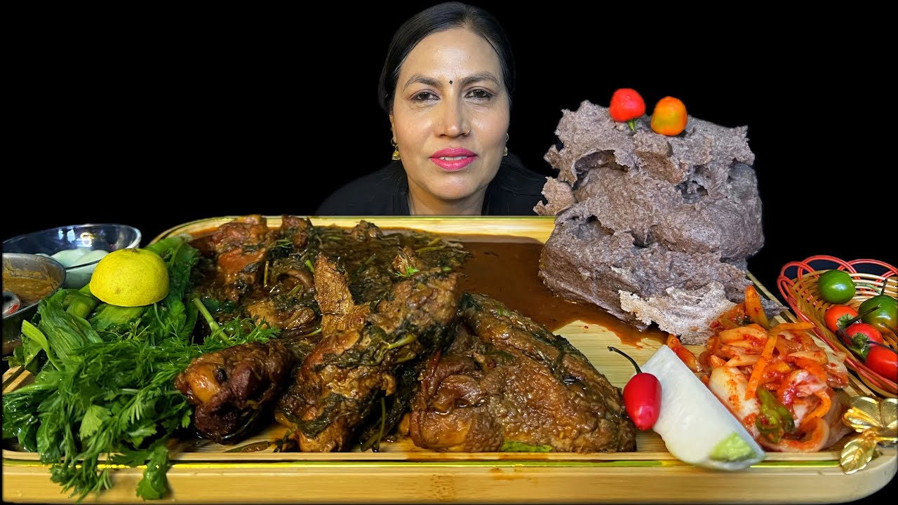 फापरको ढिडोसँग मासुको झोल🔥|NEPALI AUTHENTIC FOOD| DHIDO WITH CHICKEN WINGS GRAVY🌶️😋|KIMCHIMUKBANG🔥