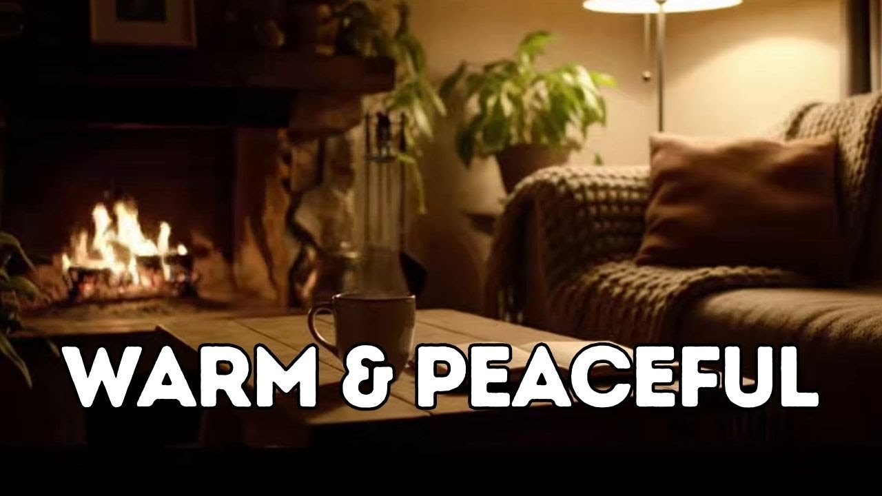 Cozy Fireplace Coffee Ambience ☕🔥 Calm Evening for Stress Relief