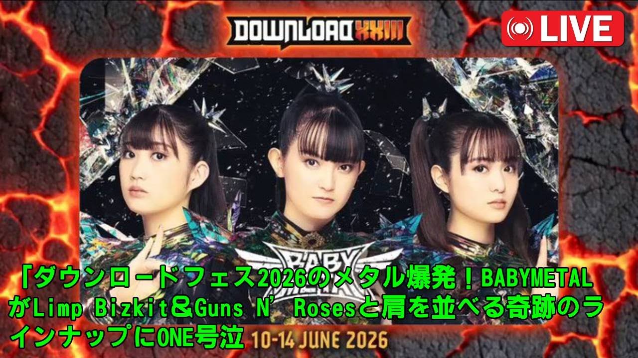「UK限定ヘッドライナー級」BABYMETALが英国最大級フェスに帰還！Download Festival 2026で炸裂する“メタル界の伝統と革新”