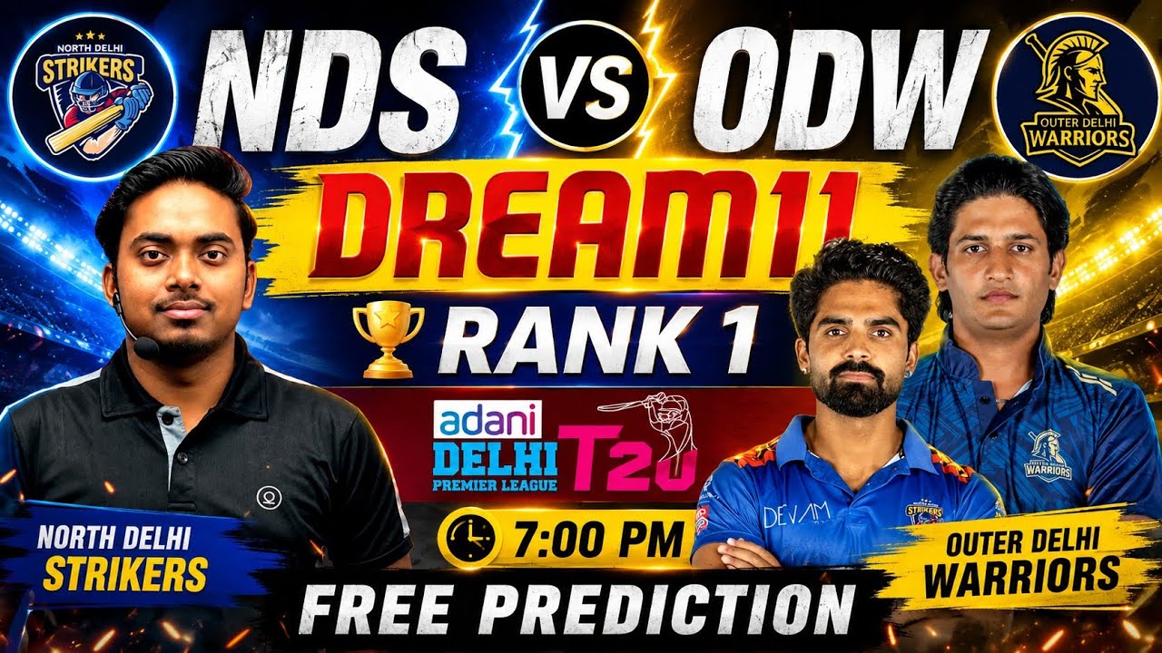 NDS vs ODW Dream11 Prediction NDS vs ODW Dream11 Today North Delhi Strikers vs Outer Delhi Warriors