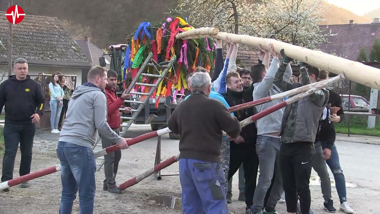 Stavanie Mája v Košeckom Podhradí aj s Róbertom Ficom 30.4.2021